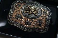 Crumrine Western Belt Buckle Cowboy Skull C10141