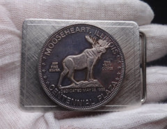 .999 1oz Mooseheart Illinois Silver Coin Loyal Order Of The Moose Belt Buckle
