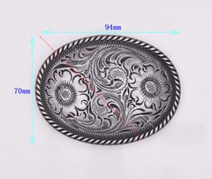 51MM Vintage Silver Cowboy Ranger Floral Carved Western Belt Buckle fit 2&Prime; Strap