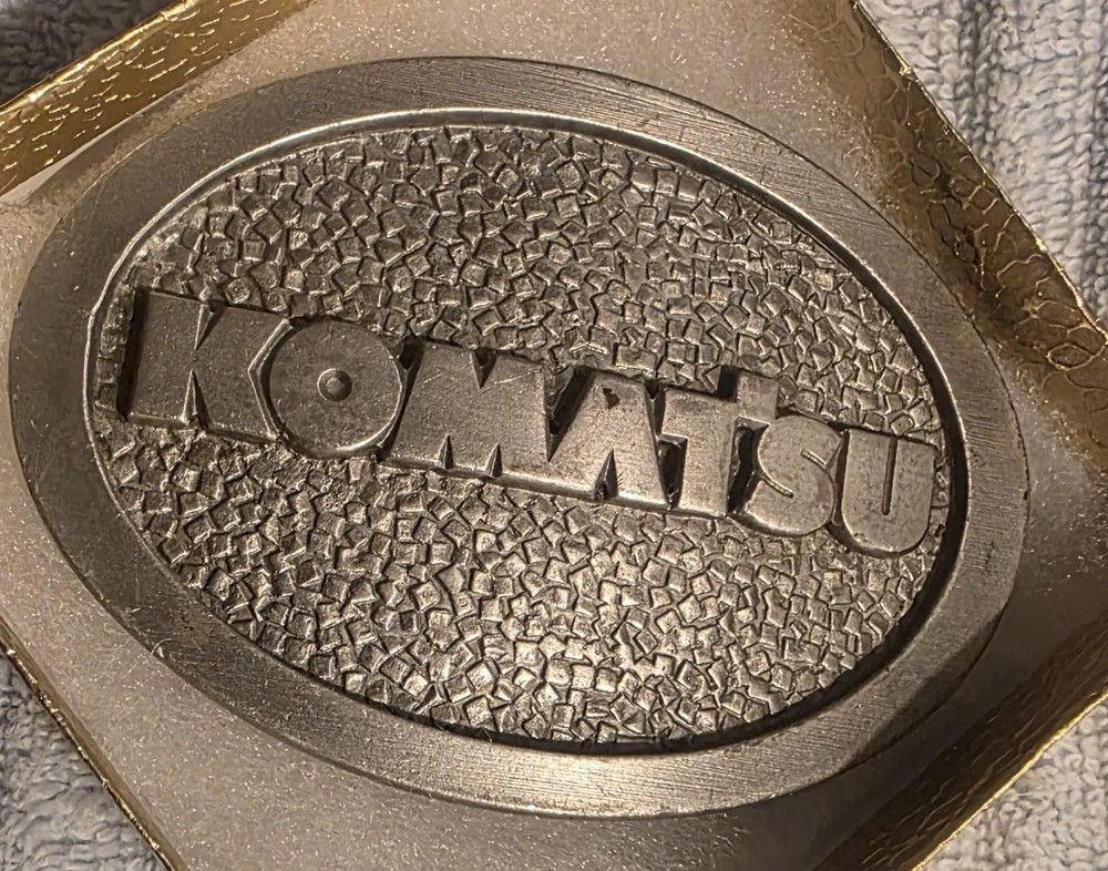 Vintage 1997 Metal Belt Buckle, Komatsu, Tractor, Bulldozer, Construction, AG