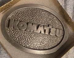 Vintage 1997 Metal Belt Buckle, Komatsu, Tractor, Bulldozer, Construction, AG