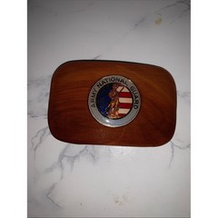 US Army National Guard Wood BELT BUCKLE
