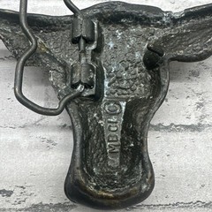 Vintage 1970s Brass MBCI Longhorn Steer Head Belt Buckle 6&Prime; Wide