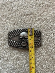 Men’s Chrome Skull belt buckle chrome/ black statement piece