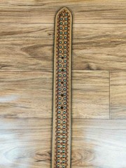 Paul Walter Antique Brass Concho Buckle with Turquoise Large (36-38), Brown