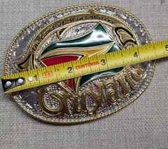 vintage GUYANA belt buckle WESTERN south america COWBOY engraved VIA new york