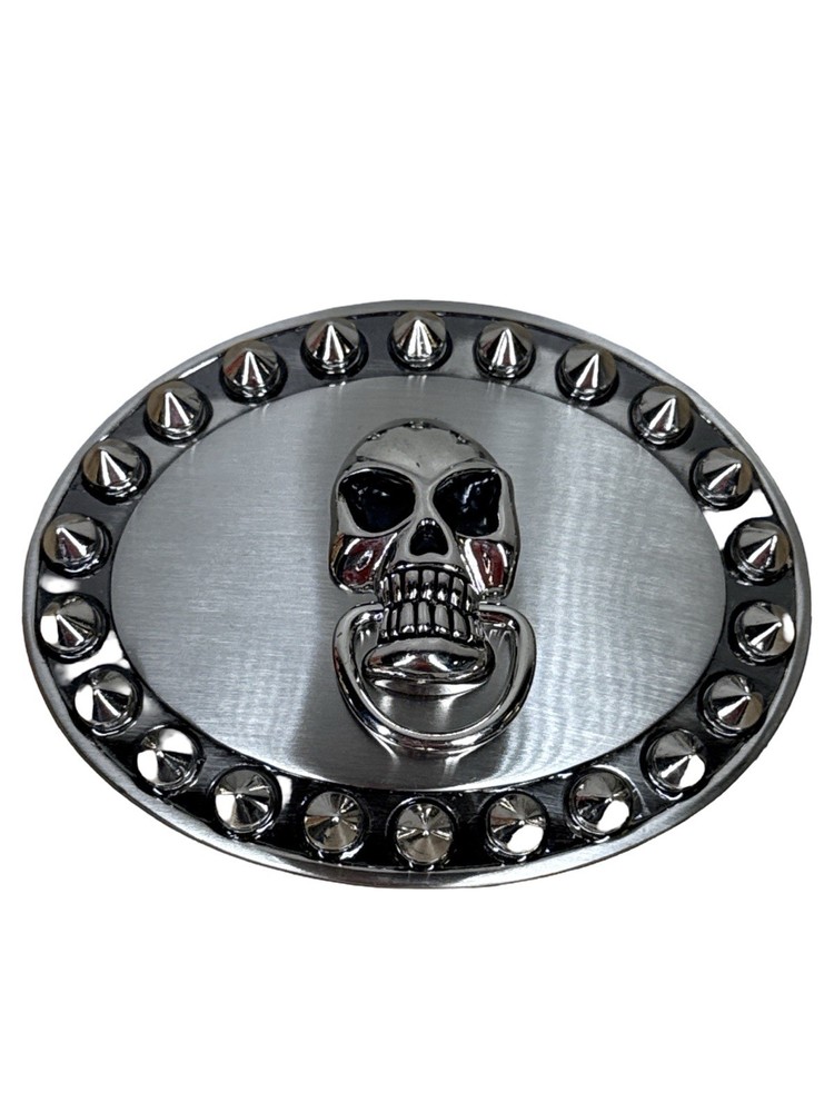 Classico Italia A205 XL Steel Tone w/Skull Ornament Belt Buckle – 1.5&Prime; Loop