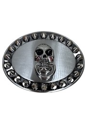 Classico Italia A205 XL Steel Tone w/Skull Ornament Belt Buckle – 1.5&Prime; Loop