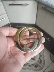 Authentic Gucci Interlocking G Belt Buckle Gold Tone Replacement 4cm 1.5&Prime; Buckle