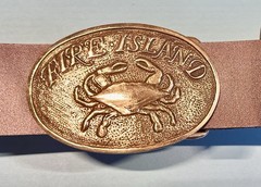 Fire Island Blue Claw Crab Buckle, By Bonfe Leather.