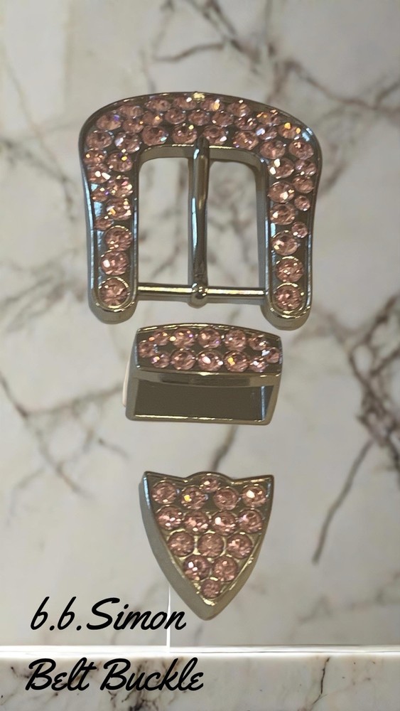 B.B. Simon Full Crystal Belt Buckle Swarovski Rose Crystals