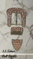 B.B. Simon Full Crystal Belt Buckle Swarovski Rose Crystals