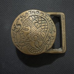 Tech Ether Guild Banshee Brass Pharaoh Solid Brass 1970s Vintage Belt Buckle