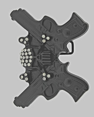 Skull Belt Buckles Gun Black Metal Emblem Vintage Style Men Women Goth Tattoo