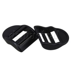 20Pcs 2cm Black Plastic Webbing Slider Shape Tension Lock Buckle Adjuster