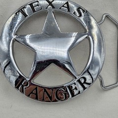 2.5&Prime; Silver Texas Ranger Badge Belt Buckle round Don&rsquo;t Mess with Texas