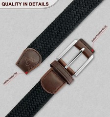 BULLIANT Belt for Men 36&Prime;-40&Prime;Waist Adjustable, 2pack-black/Deep Brown1354