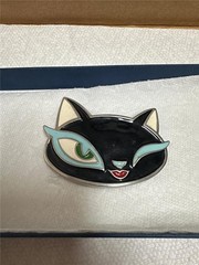 Vintage Enamel Cat Belt Buckle