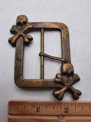 Brass Double Skull Buckle Nice construction