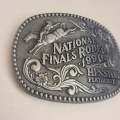 1990 National Finals Rodeo NFR Adult Size Belt Buckle Hesston Fiatagri