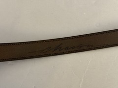 Chacon Unisex Size 30 Red or Brown Leather Sterling Silver Buckle Belt