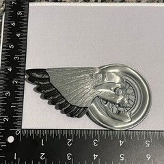 Winged Skull Belt Buckle Mens Silver Tone Metal Motorcycle Gothic Eagle Wheel