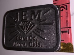 PEWTER Belt Buckle JEM GLASS CO. Moore, Oklahoma by HIT LINE