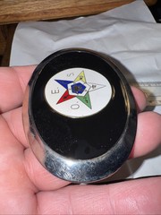 Vintage O E S masonic Black Silver Belt Buckle Rare Free Shipping
