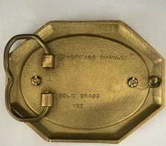 Heritage Buckle Solid Brass Belt Buckle • Fits Silver Dollar / 39mm Stone