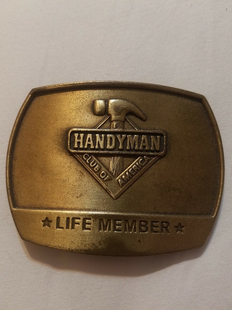 Handyman Club of America Belt Buckle Life Member Brass Vintage 1996