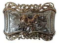 Mexican Rooster Chicken Charro Cowboy Belt Buckle Hebilla Vaquera Made In Mexico