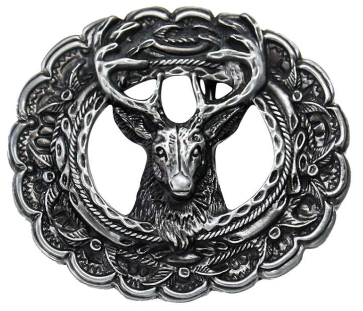Deer Head Hunter Hunting Belt Buckle Metal BU40
