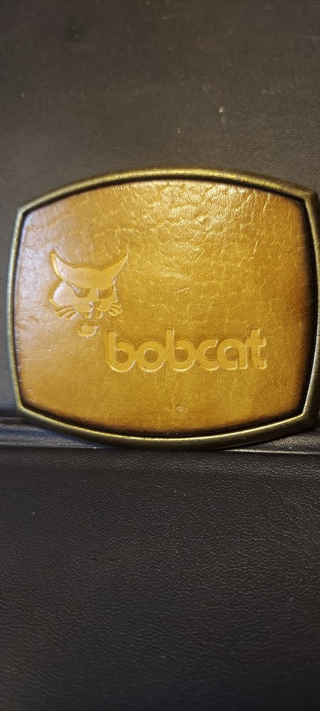 VINTAGE Company Belt Buckle BOBCAT LOADER LEATHER