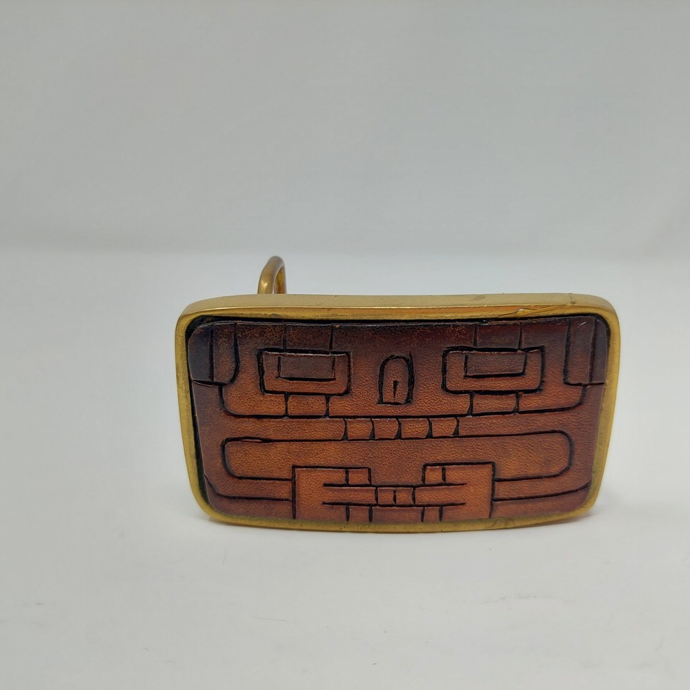 VTG Shambu Solid Brass Handmade Leather Belt Buckle