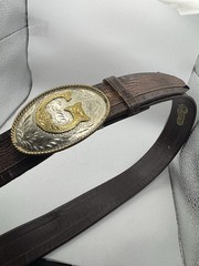 Vintage Silversmith Collection Western Belt Initial “G” Cowboy Size 33 Handmade