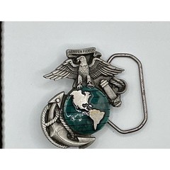 Vintage 1991 US Marines Semper Fidelis EGA Belt Buckle Great American Products