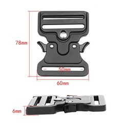 Tactical Quick Release Buckle Black for 50-52mm Webbing, Heavy Duty Belt Buckle