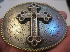 NOCONA RELIGIOUS CROSS WITH CRYSTALS BELT BUCKLE – GW-16