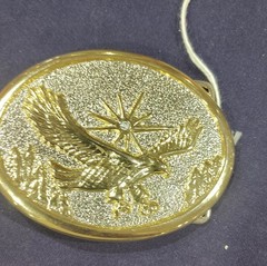 Gold Silver Eagle Western Belt Buckle for Men Metal Oval Textured Design