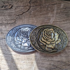 Copper Rose Belt Buckle – Western Cowboys Belt Buckle – Mens Womens Belt Buckle