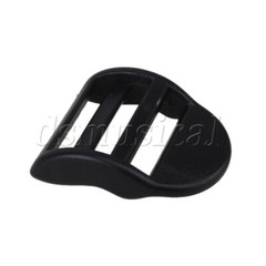 20Pcs 2cm Black Plastic Webbing Slider Shape Tension Lock Buckle Adjuster