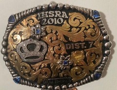 Nice 2010 Metal Belt Buckle, IHSRA, Queen, Crown, Silver and Brass, Horse, Bob