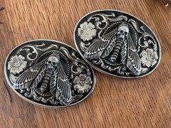 Metal Dead Head Moth Belt Buckle Goth Punk Western Biker Style Jewelry