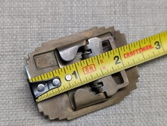 1950s vintage VERITHIN belt buckle « W » high school BRASS giant grip WESTERN