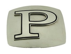 Initial P Letter p Belt Buckle New Men Women Western Really Cowboy Silver Metal