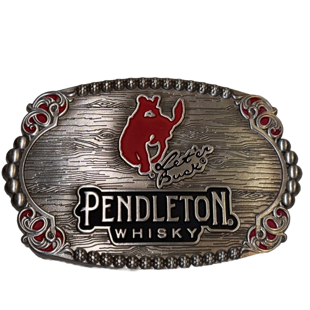 PENDLETON WHISKY Belt Buckle Montana Silversmiths LET&rsquo;ER BUCK PROMO, 2023, NEW