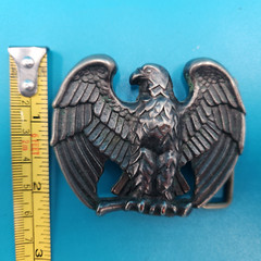 Vintage 2.5&Prime; American Eagle Patriotic Pewter Belt Buckle Avon