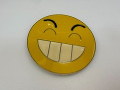 Grinning Smiley Face Yellow Emoji Funny Cool Novelty Round Large Belt Buckle