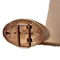 BELT BUCKLE WESTERN OVAL ROPE SILVER PLATED Fits 1-1/4&Prime; belt