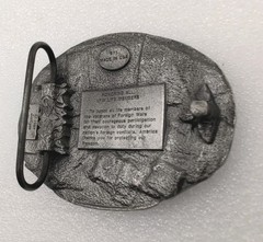 1987 VFW Belt Buckle Siskiyou Veterans of Foreign Wars USA Life Member Vintage